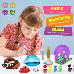Nicmore glow-in-the-dark paints that shimmer in dim light during crafts
