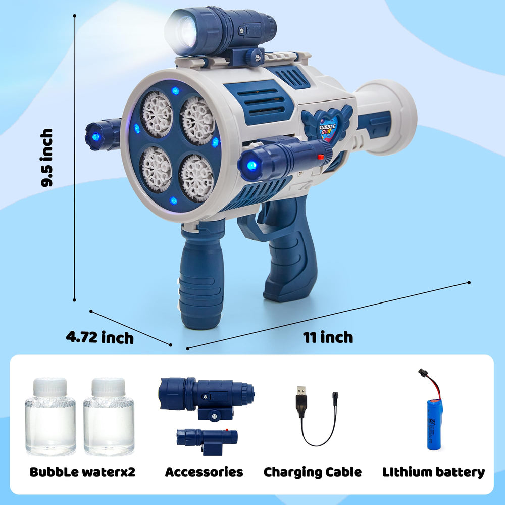Nicojoy bubble gun designed for safe indoor and outdoor use with kids