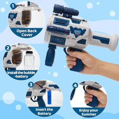 Nicojoy bubble gun with color LED lights for enhanced celebrations