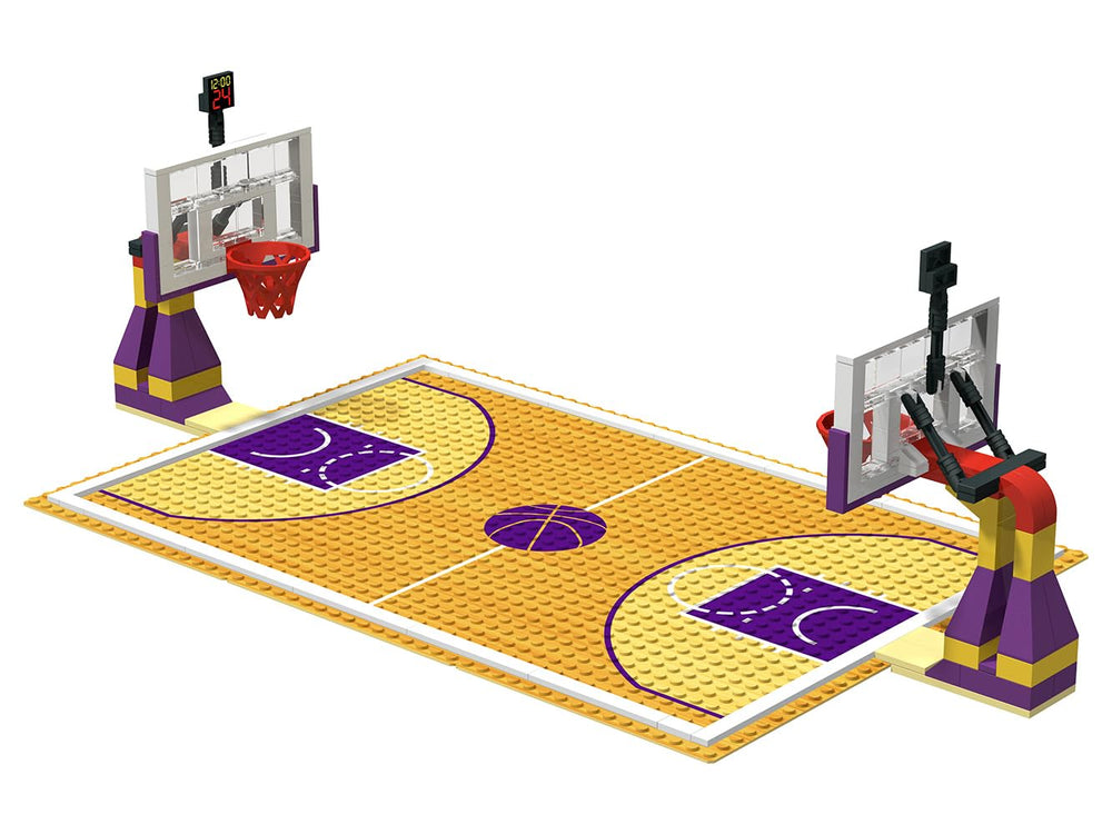 Nicolababe basketball stands set ready for action-packed tabletop matches.