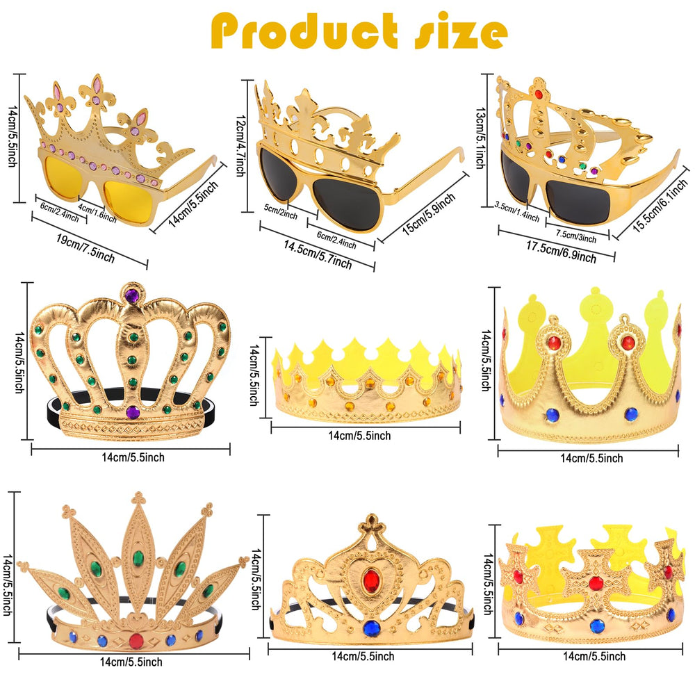 NICOWARM adjustable crown hat with rhinestones for kids and adults at parties
