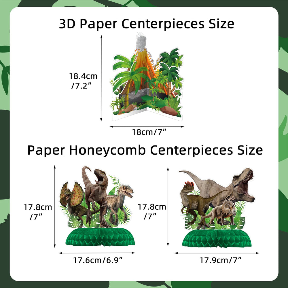 NICOWARM Dinosaur honeycomb centerpiece; table focal point, easy to assemble.