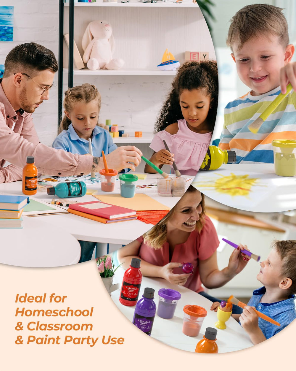 Nicpro kids painting session highlighting non-toxic pigments for young artists.