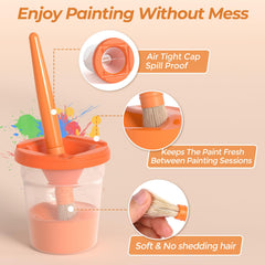 Nicpro 14-color washable paints on paper show bright, quick-drying results.
