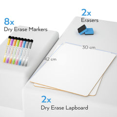 Nicpro classroom setup showing kids and teachers using reusable whiteboard surfaces