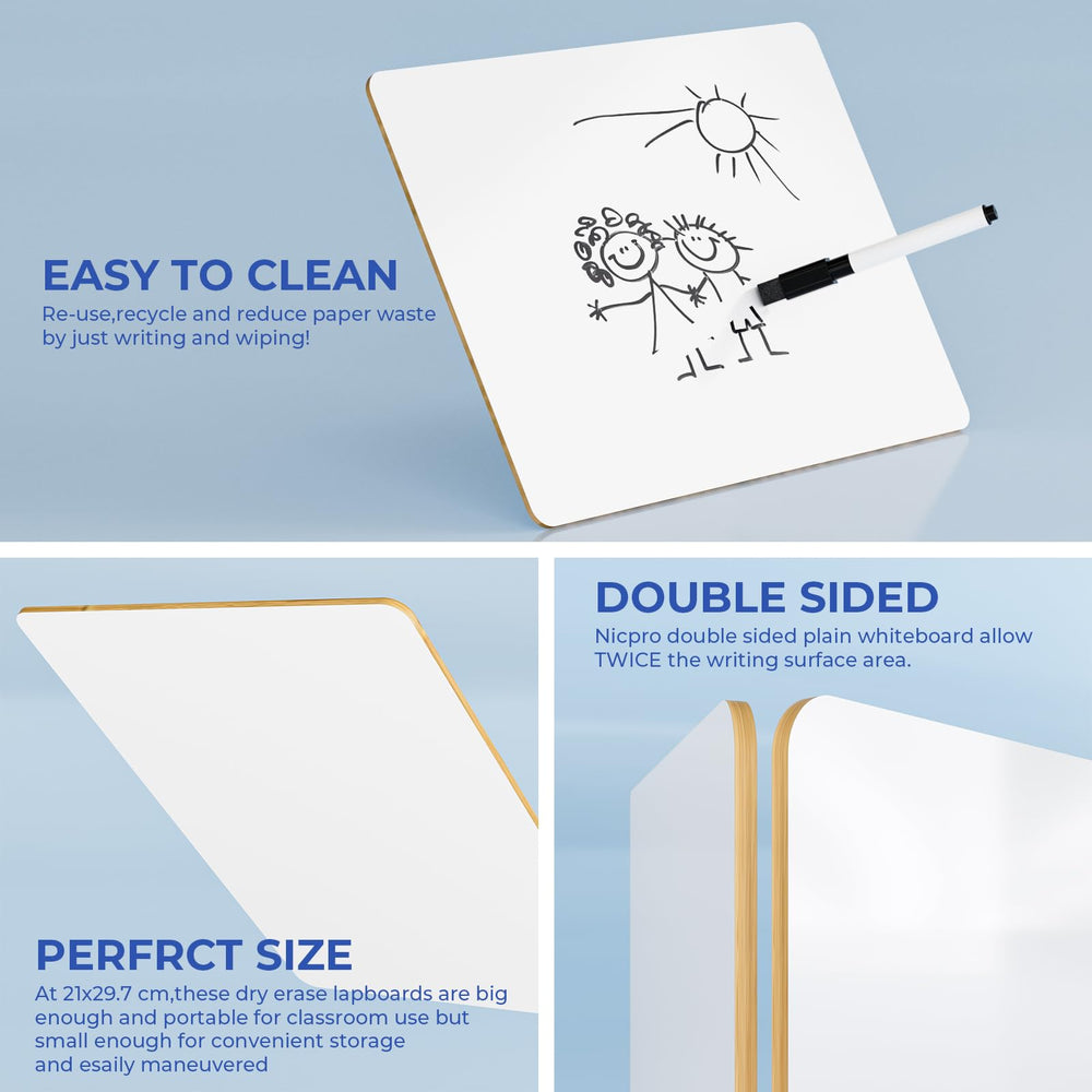 Nicpro lapboard includes three water-based pens for immediate writing.