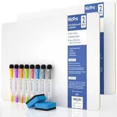 Nicpro small dry erase lapboard 12x16 front view, ideal for individual or group note-taking