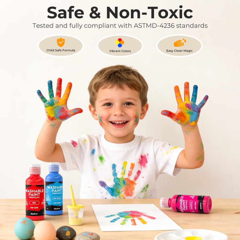 Nicpro toddler-paintbrushes with soft grips ideal for little hands.