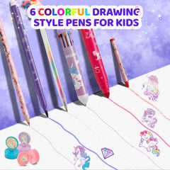 Nicpro Unicorn marker set coloring book: 20 pages of whimsical designs to color.