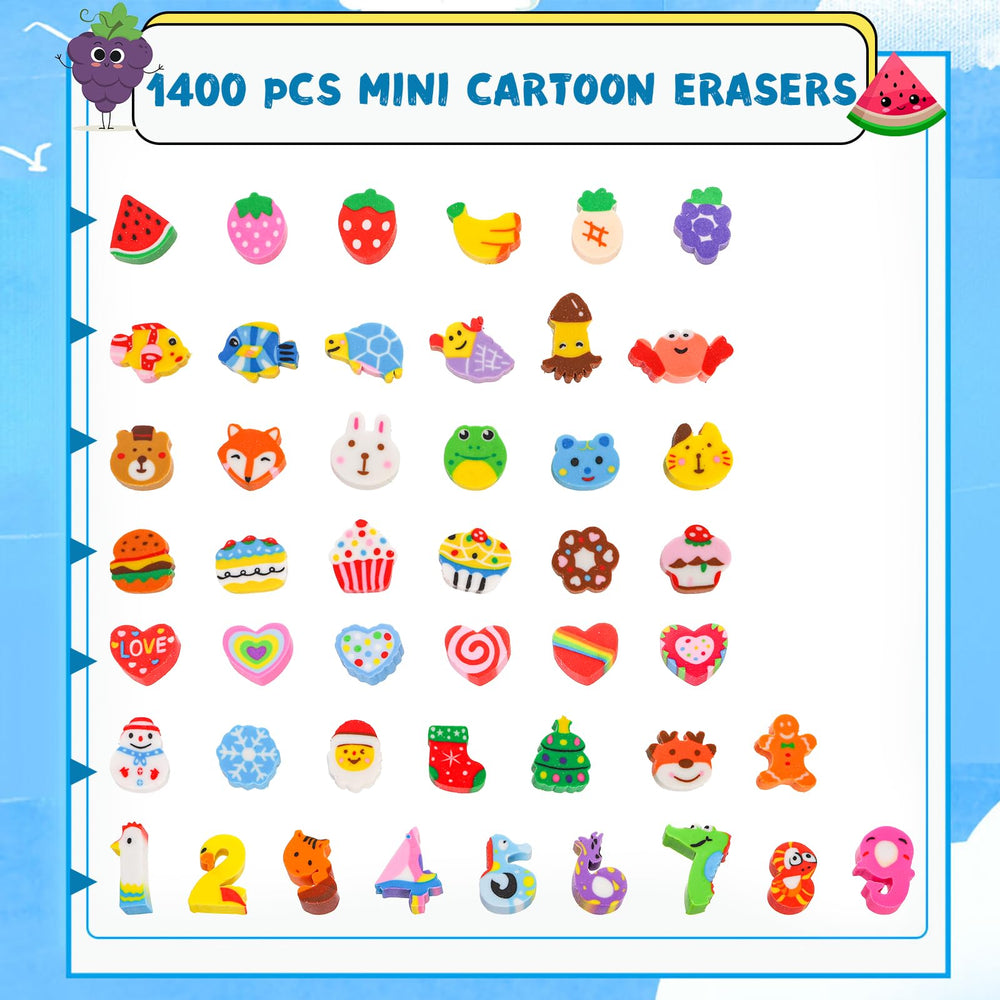 Nicunom mini erasers animal shapes brighten kids' notebooks and pages
