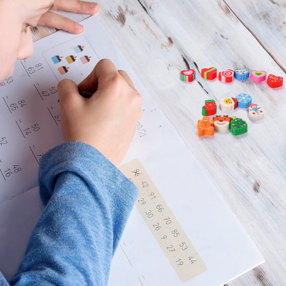 Nicunom mini erasers Christmas shapes bring festive touches to gifts