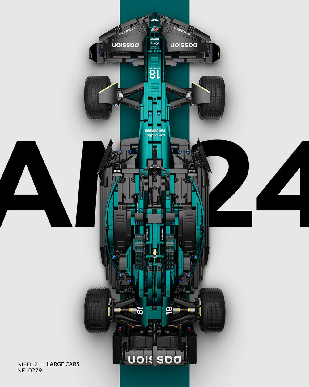 Nifeliz AM24 differential and moving pistons illustrating engine realism.