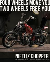 Nifeliz Chopper engine pistons move with wheel rotation, adding realism.