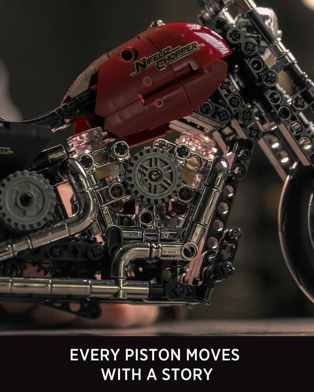 Nifeliz V-type engine with moving pistons adds kinetic detail.