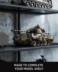 Nifeliz King Tiger tank model internals visible enabling inside-view exploration during build.
