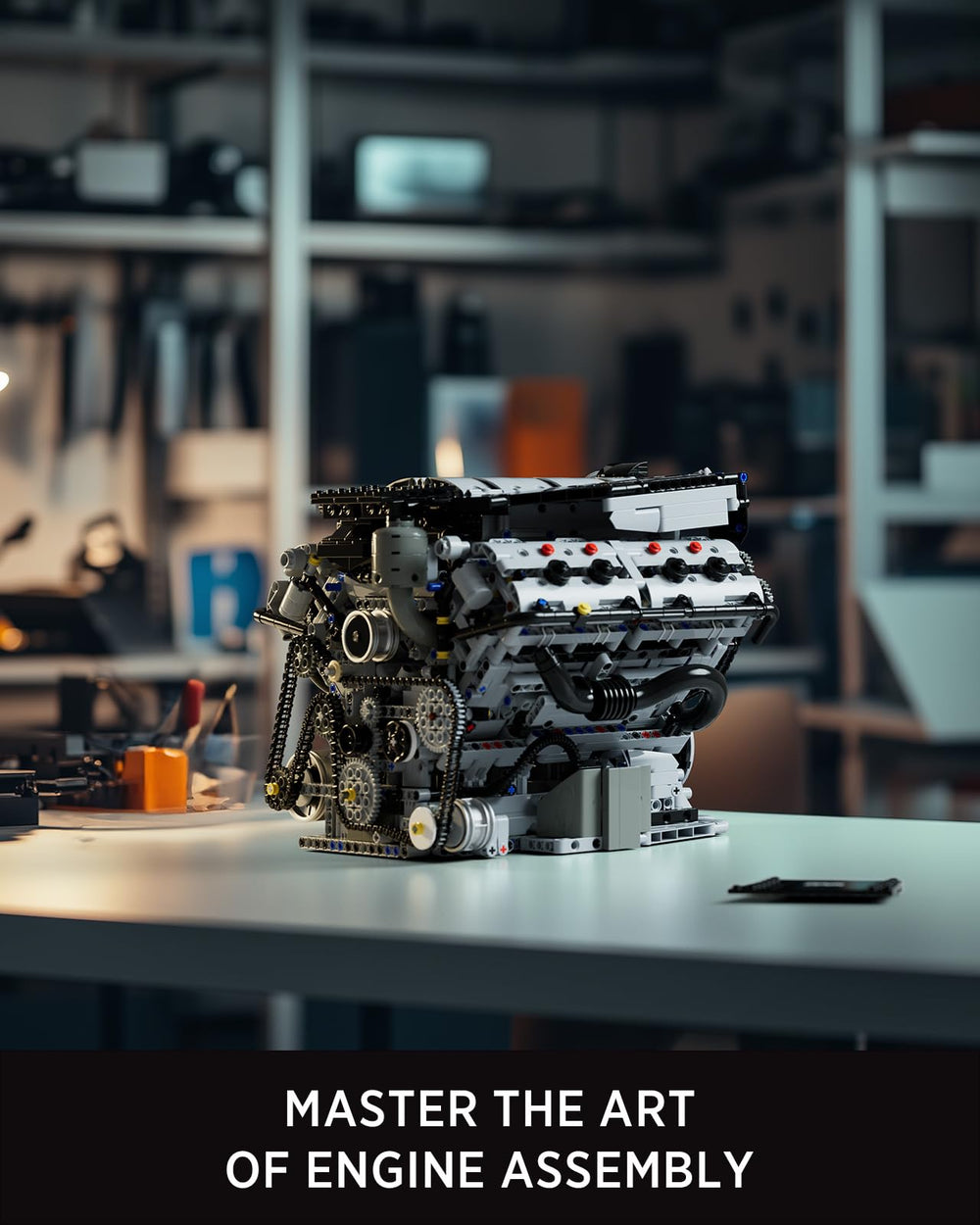 Nifeliz V8 engine set reveals valve movement for authentic engine detail