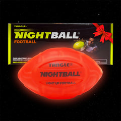 Nightball glow football with inside LEDs for bright night play.