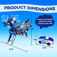 NIGVO collision transforming dinosaur car blue dragon side view for hands-on fun.