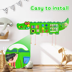 Nigwet crocodile sensory wall panel clock learning introduces time concepts playfully