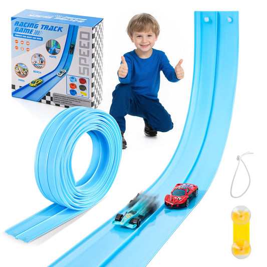 Nigwet flexible track 15ft layout enabling bendable play for kids.