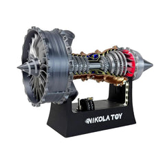 NikolaToy TR900 front view, compact desk-ready turbofan model for displays and conversation starters.