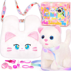 NINAOR interactive cat toy with crossbody bag enabling portable pretend play