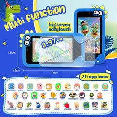 Nine Cube kids cell phone toy screen closeup highlights the bright 3.97-inch display for clear viewing