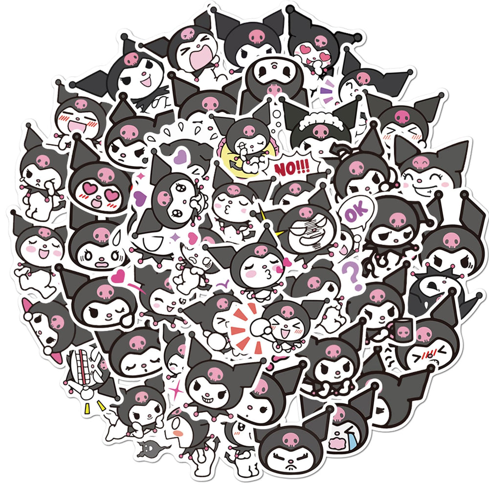 NineGirl Kuromi stickers pack on scrapbooks, versatile DIY decoration.