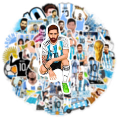 NineGirl Messi sticker on backpack provides removable, personalized flair.