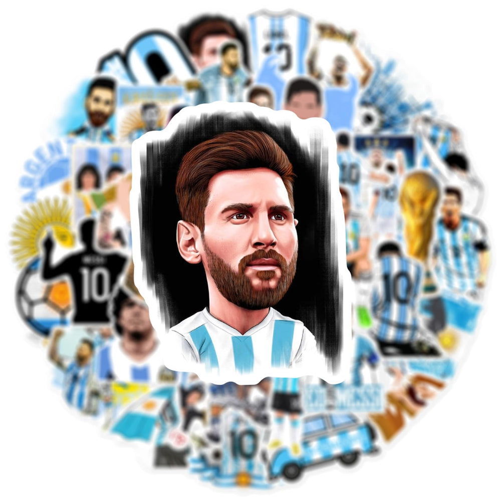 NineGirl Messi sticker on skateboard offers bold color and durable vinyl.