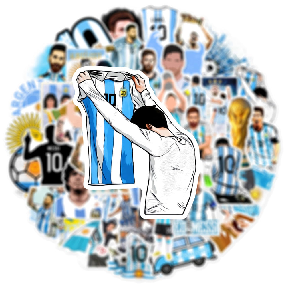 NineGirl Messi sticker on water bottle for splash-proof color.