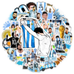 NineGirl Messi sticker on water bottle for splash-proof color.