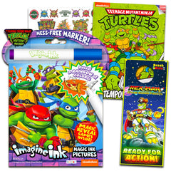 NINJA TURTLES Imagine Ink book cover showing TMNT heroes for mess-free coloring
