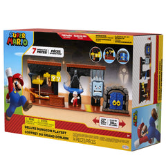 Nintendo Super Mario Dungeon Deluxe Playset has hidden coin to reward exploration.