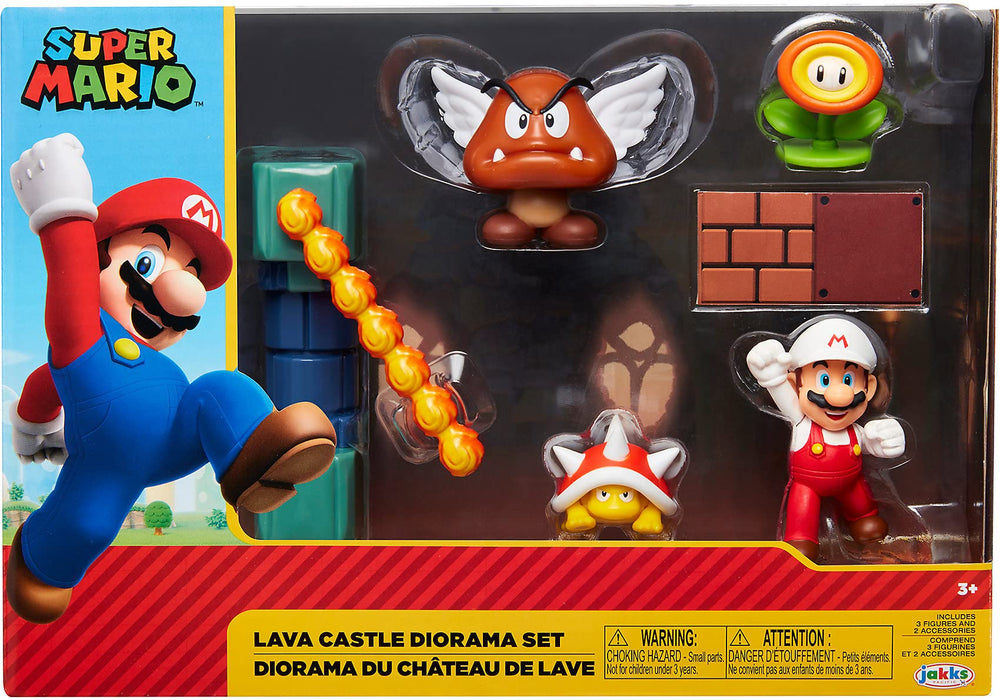 Nintendo Super Mario lava castle Fire Mario figure for imaginative adventures and display.