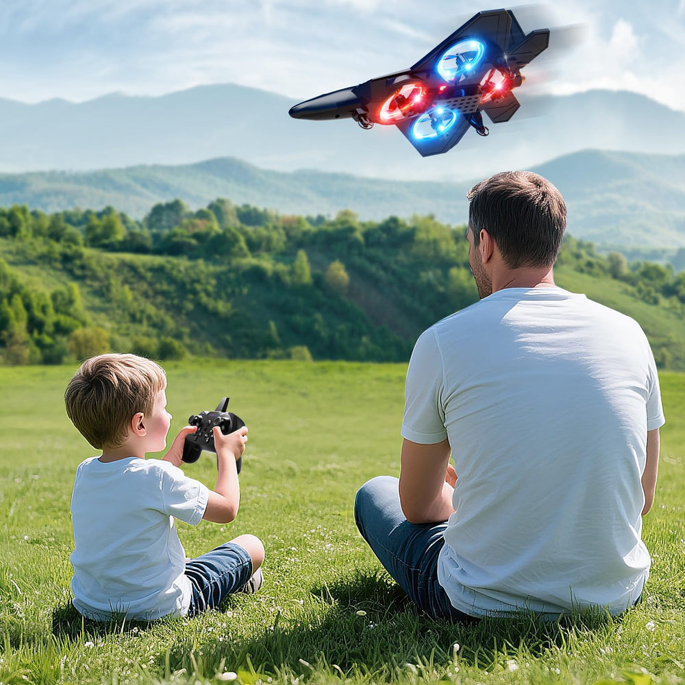 NIPLOOOW foam RC airplane with protective props; safe for kids during flights