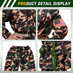 NIPLOOOW Kids Army Costume hat adds authentic finishing touch for pretend missions.