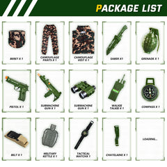 NIPLOOOW Kids Army Costume set ideal for Halloween and dress-up fun.