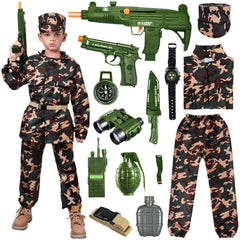 NIPLOOOW Kids Army Costume top for authentic role-play and comfortable wear.