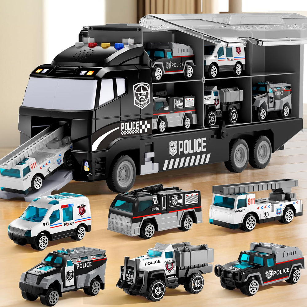 NIPLOOOW police truck with lights for interactive pretend play
