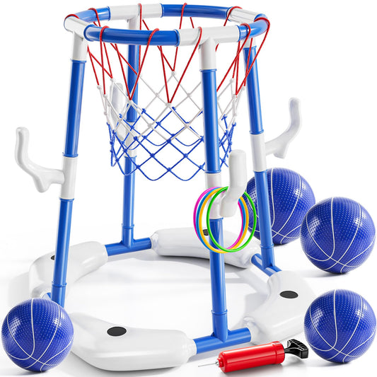 NIPLOOOW pool basketball hoop assembled ready for family play