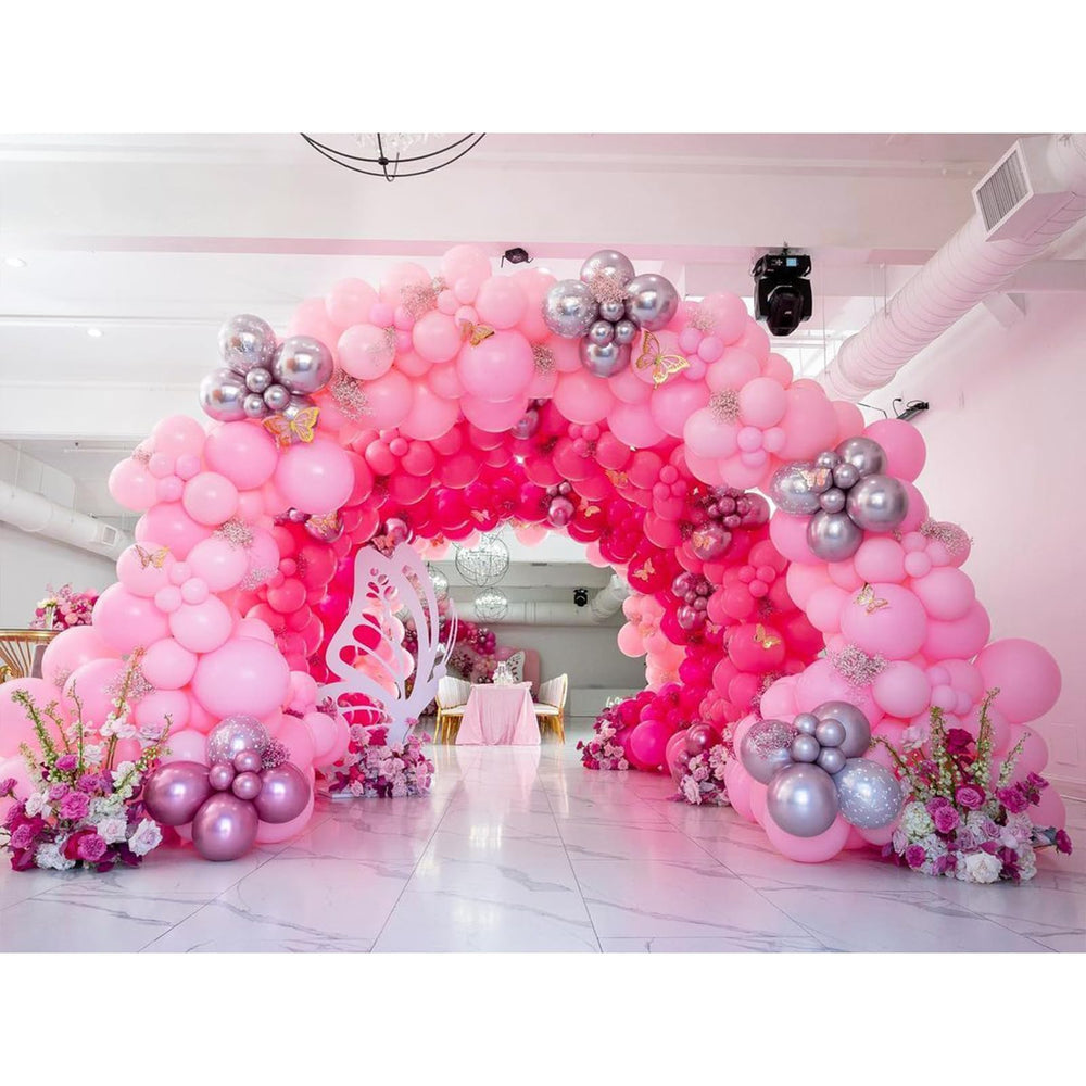 NISOCY pink balloons arch kit: easy DIY arch with air or helium inflation