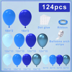 NISOCY royal blue 18in balloons create bold color accents.