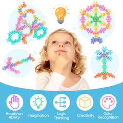 NiToy blocks forming flowers and animals illustrate versatile building possibilities.