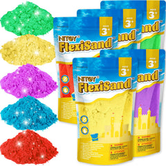 NiToy FlexiSand 11lb pack with vibrant colors for creative, mess-minimized play.