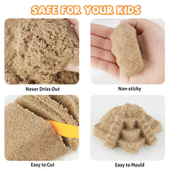 NiToy FlexiSand moldable texture close-up promotes creative shaping and tactile exploration.