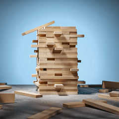 NiToy blocks with smooth edges protecting little fingers during play.