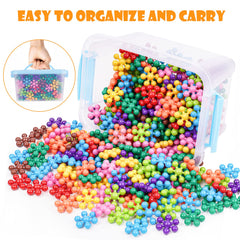 NiToy snowflake blocks promoting fine motor skills through stacking and linking