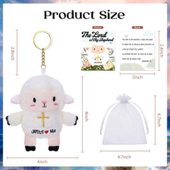NIUBEHOHO lamb plush back view shows compact 5-inch height
