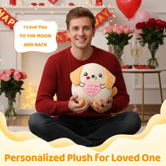 NIUBEHOHO Valentine dog pillow decor fits beds, desks, and sofas.